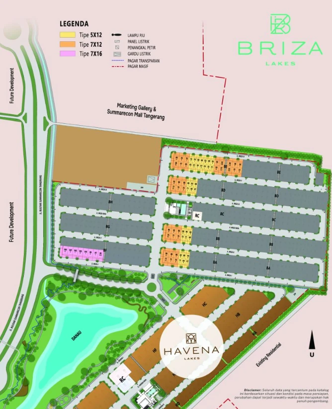Briza Lakes Site Plan - Compact Home by The Lakes Summarecon Tangerang